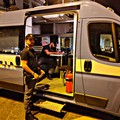 Il camper della Polizia di Stato nel centro storico di Andria