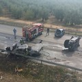 Grave incidente sulla Corato - Trani, auto in fiamme. Il video, le foto