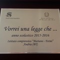 Istituto  "Mariano-Fermi " premiato al Senato della Repubblica Italiana