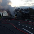 A fuoco bisarca sull'A14: rallentamenti nel tratto Trani Molfetta