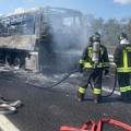 Sulla A14 tra Andria e Canosa autobus avvolto dalle fiamme, passeggeri salvi