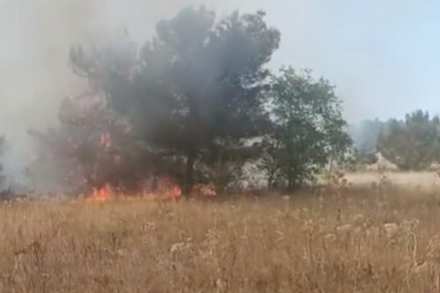 incendio nei pressi di Monte Caccia