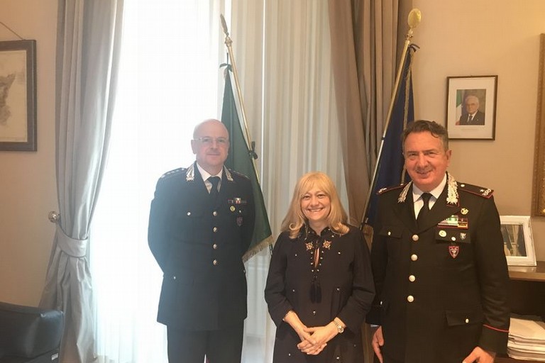 Il Generale di Brigata Antonio Danilo Mostacchi (a dx) con il Prefetto Cerniglia