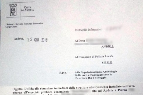 diffida dehors Andria