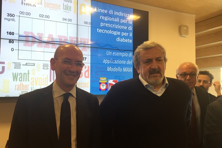 da sx Francesco Giorgino con Michele Emiliano