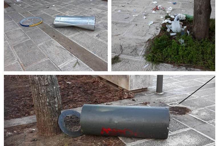 degrado ed abbandono nella villa comunale