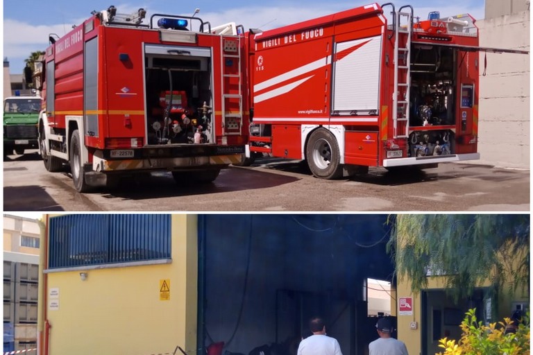 Incendio in un capannone su via Barletta: numerosi i danni