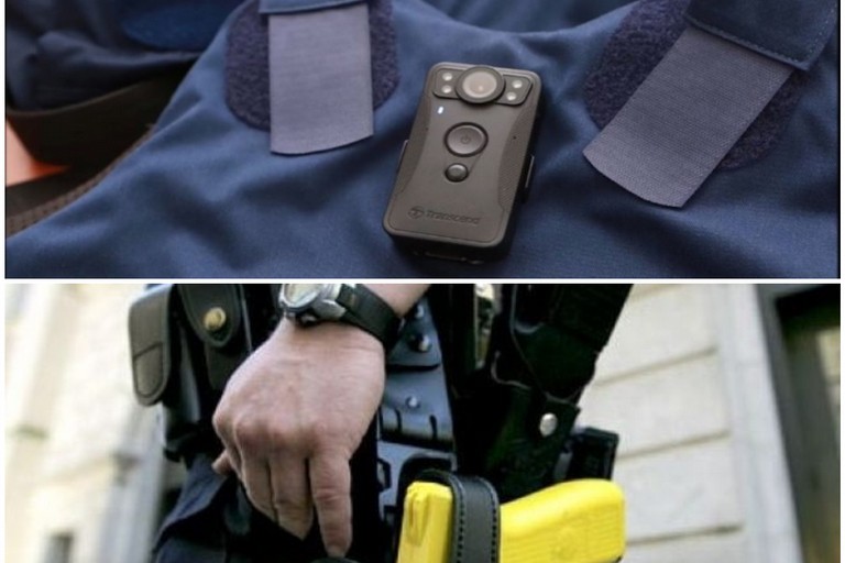 videocamere e pistola taser