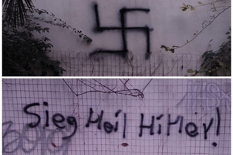 scritte naziste comparse nella villa comunale