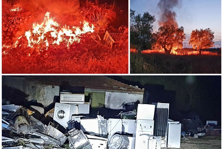 Discariche a cielo aperto date alle fiamme: accade su via Corato