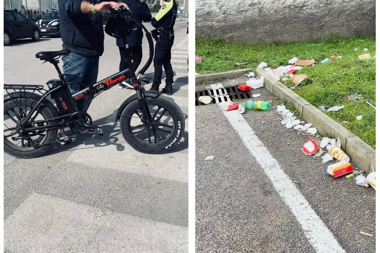 Multe per abbandono di rifiuti nel parcheggio del supermercato in via Trani