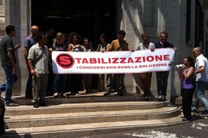 Striscione protesta ISTAT
