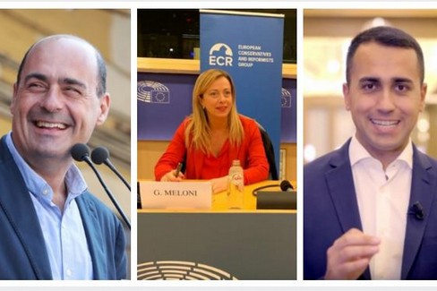 Nicola Zingaretti Giorgia Meloni e Luigi Di Maio JPG