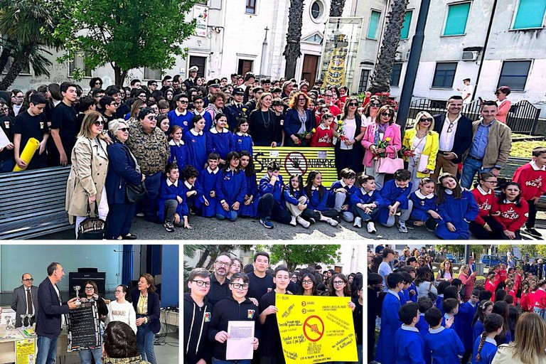 Inaugurazione panchina gialla