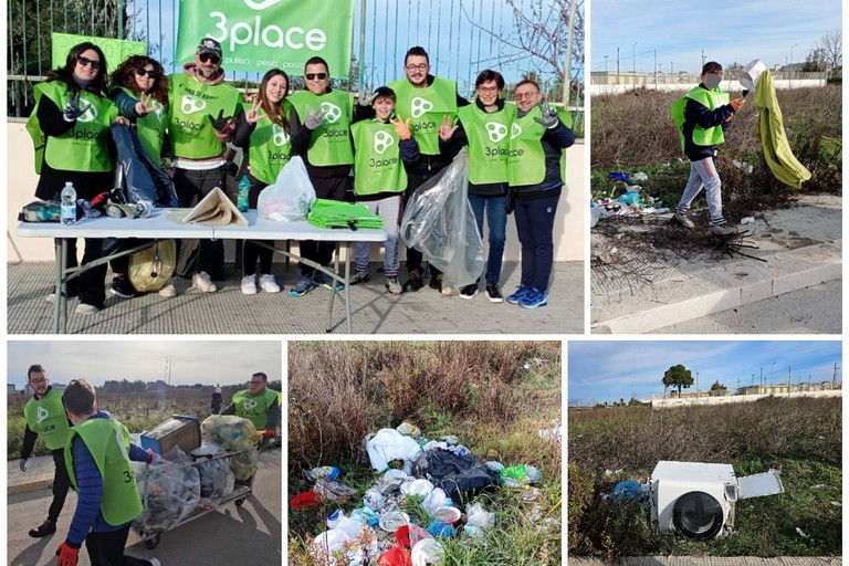 3Place raccoglie 3 quintali di rifiuti al quartiere San Valentino