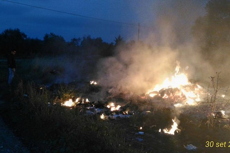 incendio di rifiuti