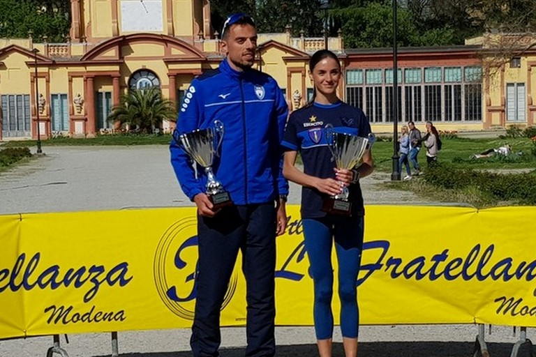 Sul podio Pasquale Selvarolo (Fiamme Azzurre) e Sofiia Yaremchuk (Esercito)