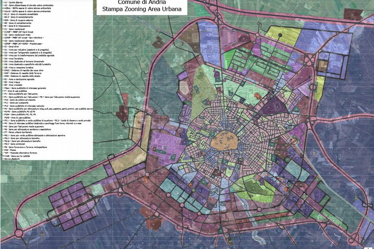 tavole di zonizzazione del P.R.G.