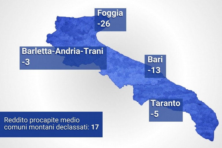 Nuova mappa dei comuni montani: Andria esclusa dalla lista